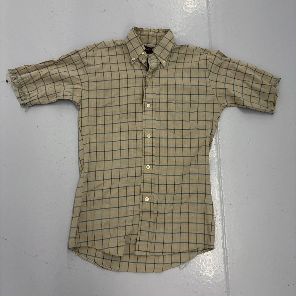 Vintage 60s McGregor Beige Plaid Cotton Shirt